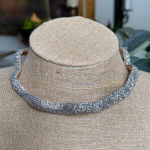 Sparkling Silver Choker Necklace